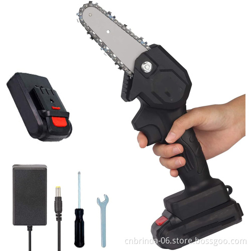36V Cordless Electric Pruning Saw 6-Inch Protable Mini Chainsaw Garden Logging Mini Electric Chain Saw with 2Ah Lithium Battery